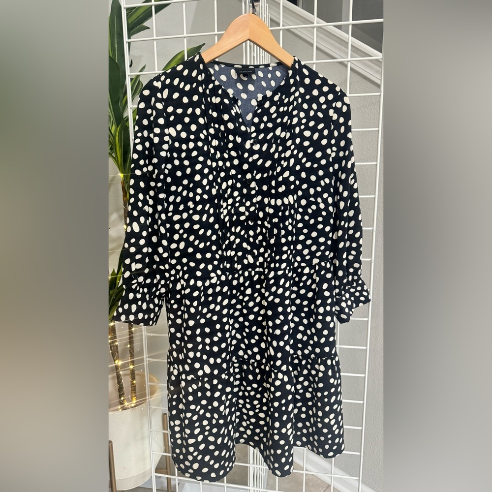 Who what wear 3/4 sleeve polka dot dress - small